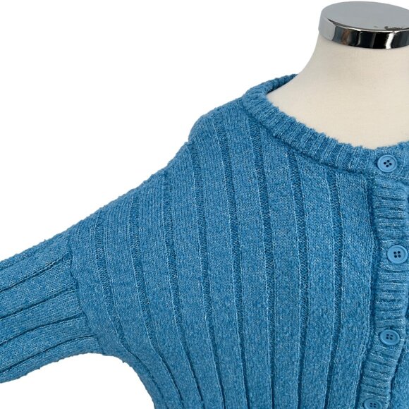L.A. Hearts Ribbed Button-Up Cardigan Sweater Light Blue Size Medium NWT - Picture 3 of 11